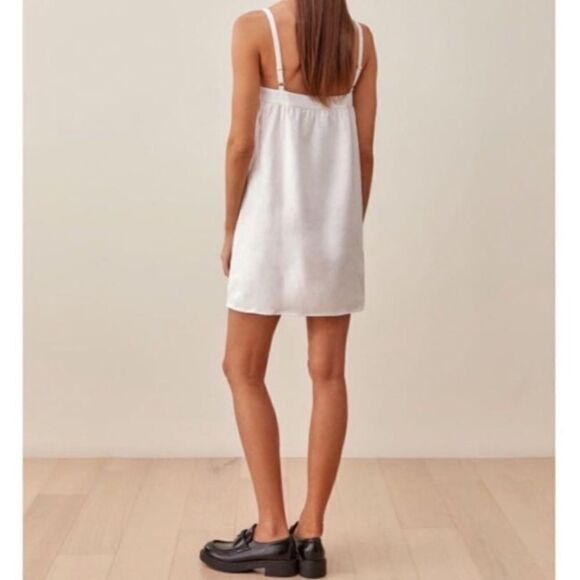 Reformation Winifred Linen Mini White Dress Tank Size 12 - Picture 3 of 7